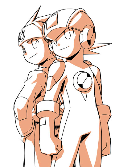 Lan and MegaMan
Lan and MegaMan standing back to back in a promo art.

